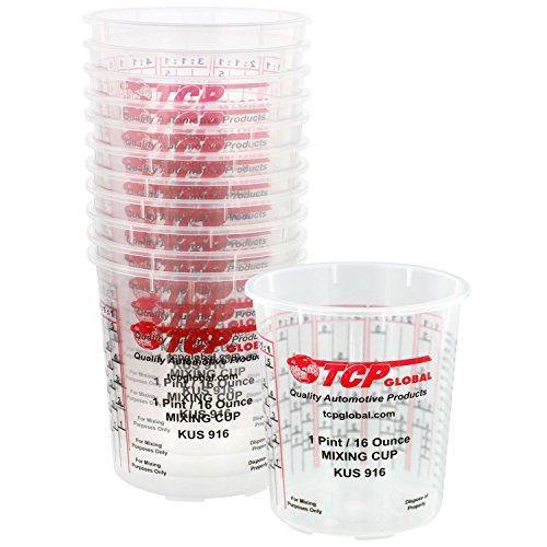 Pack of 12 - 64 Ounce Paint Mixing Cups (2 Quarts) by Custom Shop - Cups Have Calibrated Mixing Ratios on Side of Cup