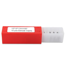 BINSTAK 12mm Square Corners Carbide Inserts 4 Edges (12mm lengthX12mm widthX1.5mm thick-35 Degree Cutting Angle), Pack of 10, Straight-Hole - Resin Colors 