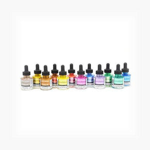 Dr. Ph. Martin's 400869-XXX  Iridescent Calligraphy Color Bottles, 1.0 oz, Set of 12 (Set 2) - Resin Colors 