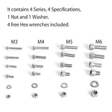 VIGRUE 304 Stainless Steel Screws and Nuts, M3 M4 M5 M6 Hex Socket Head Cap Screws Assortment Set Kit with Storage Box (520 Pcs Hex Socket Head Cap Screws Nuts)