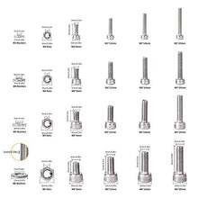 VIGRUE 304 Stainless Steel Screws and Nuts, M3 M4 M5 M6 Hex Socket Head Cap Screws Assortment Set Kit with Storage Box (520 Pcs Hex Socket Head Cap Screws Nuts)