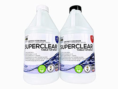FGCI Superclear Premium Amazing Clear Cast Epoxy Pourable Resin kit, Epoxy for Wood Tables, Concrete Countertop Sealers, Orgone, Epoxy Resin Molds - 1 Gallon, 2 Part Epoxy Resin Kit