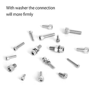 VIGRUE 304 Stainless Steel Screws and Nuts, M3 M4 M5 M6 Hex Socket Head Cap Screws Assortment Set Kit with Storage Box (520 Pcs Hex Socket Head Cap Screws Nuts)