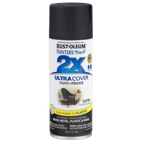 Rust-Oleum 249844 Painter's Touch 2X Ultra Cover, 12-Ounce, Satin Canyon Black - Resin Colors 