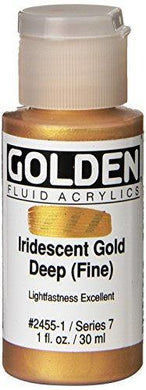 Golden Fluid Acrylic Paint 1 Ounce-Iridescent Gold Deep - Resin Colors 