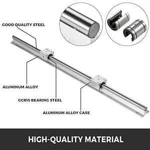 BestEquip Linear Rail 2PCS SBR16-1200mm Linear Slide Rail 4PCS SBR16UU Bearing Block CNC Kit Linear Rails and Bearings Kit CNC Rails Linear Rail Set forAutomated Machines and Equipments - Resin Colors 