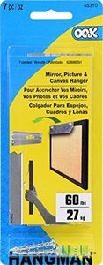 OOK by Hillman 533206 OOK 55310 Hangman 60-Pound 7-Piece French Cleat Picture Hanger with Wall Dog Mounting Screws - Resin Colors 