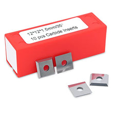 BINSTAK 12mm Square Corners Carbide Inserts 4 Edges (12mm lengthX12mm widthX1.5mm thick-35 Degree Cutting Angle), Pack of 10, Straight-Hole - Resin Colors 