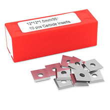 BINSTAK 12mm Square Corners Carbide Inserts 4 Edges (12mm lengthX12mm widthX1.5mm thick-35 Degree Cutting Angle), Pack of 10, Straight-Hole - Resin Colors 