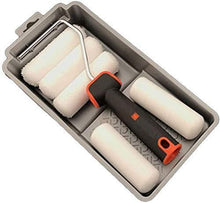 Edward Tools 7 Piece 4” Paint Roller Kit with Tray - Includes Acrylic, Polyester and Foam Paint Roller Covers - Deluxe Plastic Paint Tray - Ergo-Grip Paint Roller Frame with Rubber Handle - Resin Colors 