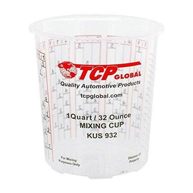 Custom Shop Pack Of 12 each 32 Ounce Paint Mix Cups with calibrated mixing ratios on side of cup - Resin Colors 