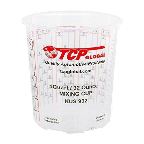 Custom Shop Pack Of 12 each 32 Ounce Paint Mix Cups with calibrated mixing ratios on side of cup - Resin Colors 