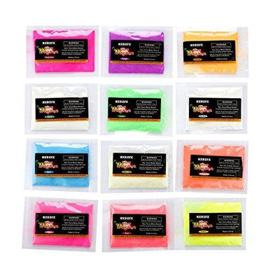 Glow in The Dark Pigment Powder Luminous Powder(Set of 12 Packs 0.4oz Each) Safe Non-Toxic,for Slime Nails,EDM Music Festivals,Resin,Concerts,Halloween (12 Colors) - Resin Colors 