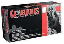 AMMEX - GWBN44100-BX - Nitrile Gloves - Gloveworks - HD, Disposable, Powder Free, Latex Rubber Free, 6 mil, Medium, Black (Box of 100) - Resin Colors 
