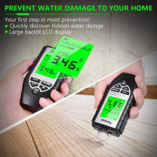 Wood Moisture Meter - Digital Moisture Detector Moisture Tester, Pin-Type Water Leak Detector Damp Tester Dampness Meter for Wood Building Material Firewood Walls Paper Floor (Sliver) - Resin Colors 