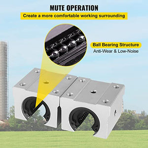 OrangeA Linear Rail 2PCS SBR16-2000mm,Linear Guide 2xLinear Guide Rails and 4X Square Type Carriage Bearing Blocks,CNC Rail Kit