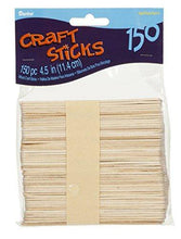 Darice Wood Craft Sticks – Natural Color – Perfect for Craft Projects – Sturdy Wood Sticks Used for Kids Projects, Classrooms, Home, Garden and More – 4 1/2” Long, 150 Per Pack - Resin Colors 