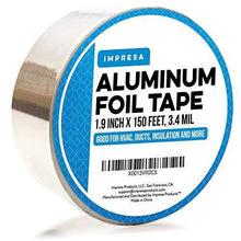 Aluminum Tape / Aluminum Foil Tape – Professional / Contractor-Grade - 1.9 inch x 150 feet (3.4 mil) - Perfect for sealing & patching hot and cold HVAC, Duct, Pipe, Insulation home and commercial - Resin Colors 