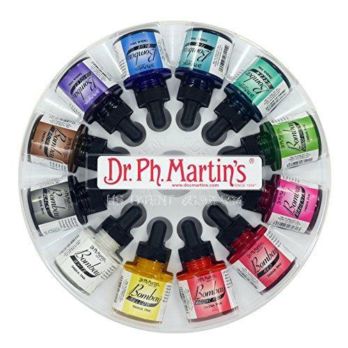 Dr. Ph. Martin's BOMB10OZSET1 Bombay India 1 Ink Set, 1.0 oz, Colors - Resin Colors 
