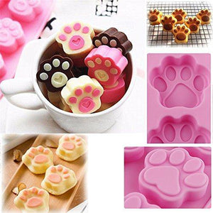 Food Grade Silicone Puppy Treat Molds, Shxmlf Dog Paw and Bone Molds, Non-stick Ice Cube Mold, Jelly, Biscuits, Chocolate, Candy, Cupcake Baking Mold, Safe for Oven Microwave Freezer Dishwasher-5 Pack - Resin Colors 