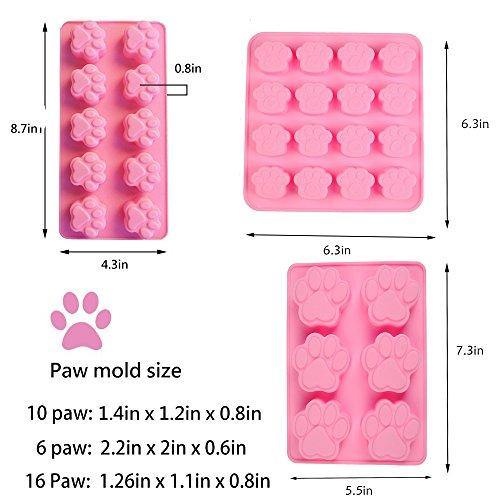 3 Pack Silicone Molds Puppy Dog Paw and Dog Bone Silicone Dog