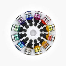 Dr. Ph. Martin's 400869-XXX  Iridescent Calligraphy Color Bottles, 1.0 oz, Set of 12 (Set 2) - Resin Colors 