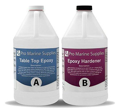 Crystal Clear Bar Table Top Epoxy Resin Coating For Wood Tabletop - 1 Gallon Kit - Resin Colors 