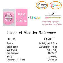 Mica Powder Pure 23 Color(Total 230g) - Epoxy Resin Color Pigment with Spoon - Cosmetic Grade Slime Pigment for Resin Coloring Soap Making, Natural Epoxy Colorant for Paint,Art,Bath Bomb - 0.36oz Each - Resin Colors 