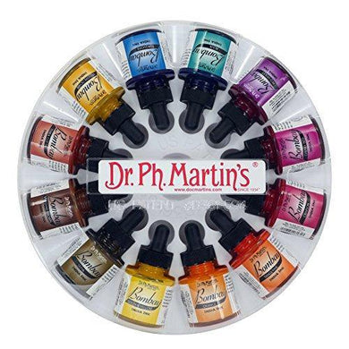 Dr. Ph. Martin's 800872-XXX Bombay India Ink Bottles, 1.0 oz, Set of 12 (Set 2) - Resin Colors 