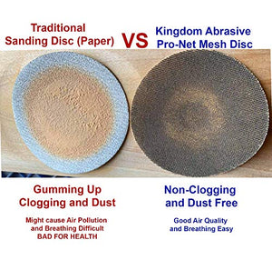 5-In. Kingdom Abrasive Pro-Net Woodworking Assorted Grit, 5 Each of 80, 120, 180, 240 & 400 Pro-Net Mesh Sanding Discs with Free Pad Protector (25-Pack) - Resin Colors 