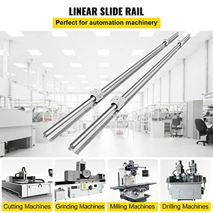 OrangeA Linear Rail 2PCS SBR16-2000mm,Linear Guide 2xLinear Guide Rails and 4X Square Type Carriage Bearing Blocks,CNC Rail Kit