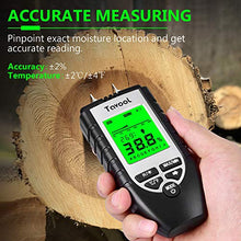 Wood Moisture Meter - Digital Moisture Detector Moisture Tester, Pin-Type Water Leak Detector Damp Tester Dampness Meter for Wood Building Material Firewood Walls Paper Floor (Sliver) - Resin Colors 
