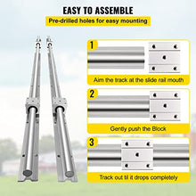 OrangeA Linear Rail 2PCS SBR16-2000mm,Linear Guide 2xLinear Guide Rails and 4X Square Type Carriage Bearing Blocks,CNC Rail Kit