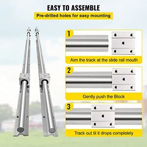 OrangeA Linear Rail 2PCS SBR16-2000mm,Linear Guide 2xLinear Guide Rails and 4X Square Type Carriage Bearing Blocks,CNC Rail Kit