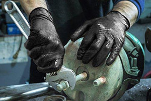 AMMEX - GWBN44100-BX - Nitrile Gloves - Gloveworks - HD, Disposable, Powder Free, Latex Rubber Free, 6 mil, Medium, Black (Box of 100) - Resin Colors 