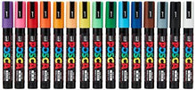 Uni-Posca Paint Marker Pen - Medium Point - Set of 16 (PC-5M16C) - Resin Colors 