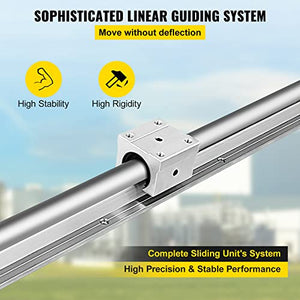 OrangeA Linear Rail 2PCS SBR16-2000mm,Linear Guide 2xLinear Guide Rails and 4X Square Type Carriage Bearing Blocks,CNC Rail Kit